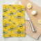 Cute Cartoon Bees in a Beehive Yellow