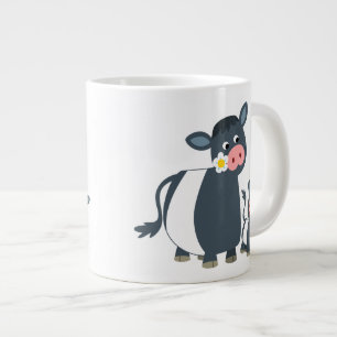 Cute Cartoon Belted Galloway Cow and Calf Large Coffee Mug