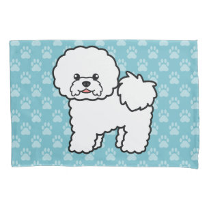 Cute Cartoon Bichon Frise Dog Pillowcase