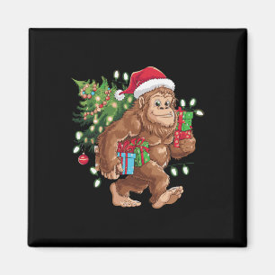 Cute Cartoon Bigfoot Christmas Tree Lights Sasquat Magnet