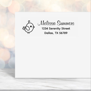 Cute Cartoon Bird Address Self-inking Stamp
