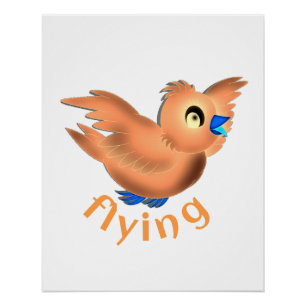 Cute Cartoon Bird Poster