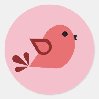 Cute cartoon bird round sticker
