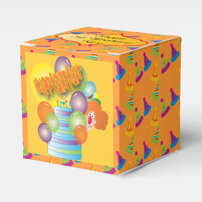 Cute Cartoon Birthday Party Clown Favour Box (Front Side)