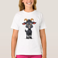 🐐✨ Cute Cartoon Black Goat Kids Animal Gift 🌿
