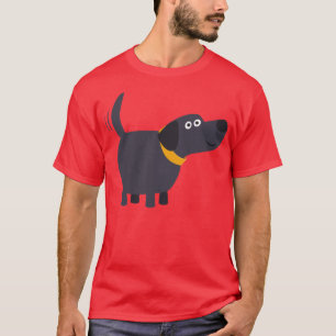 Cute Cartoon Black Labrador T-Shirt