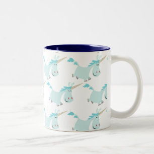 Cute Cartoon Blue Unicorns mug