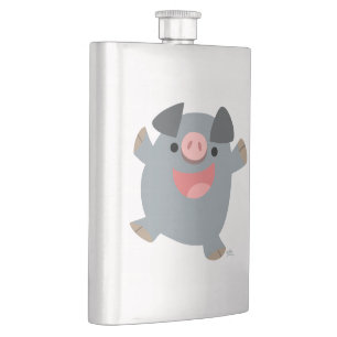 Cute Cartoon Bouncy Pig Classic Flask