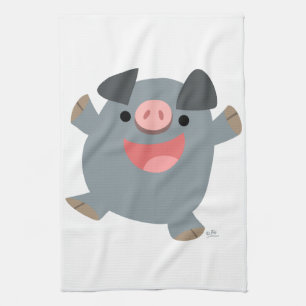 Cute Cartoon Bouncy Pig Kitchen Towel
