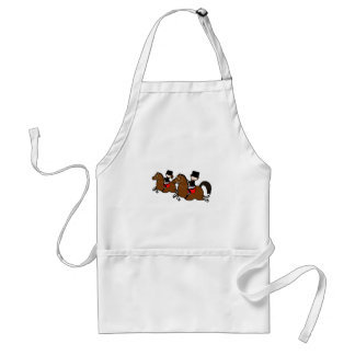 Cute cartoon boy girl riding dressage horses standard apron