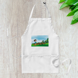 Cute Cartoon Boy Golfing Fun Golf Lover Design  Standard Apron