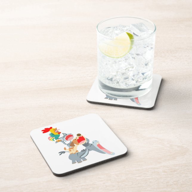 Cute Cartoon Bremen Town Musicians Coasters Set (Right Side)