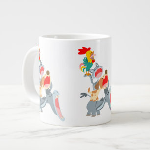 Cute Cartoon Bremen Town Musicians Jumbo Mug