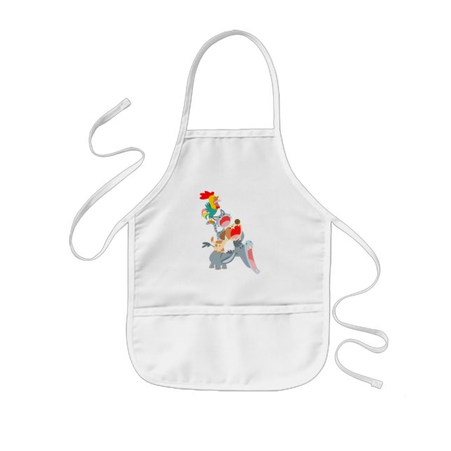 Cute Cartoon Bremen Town Musicians Kids Apron (Front)