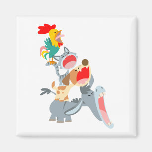 Cute Cartoon Bremen Town Musicians Magnet