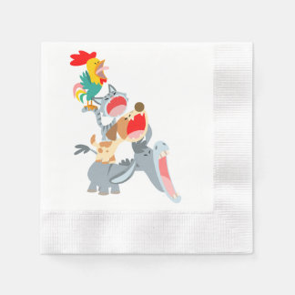 Cute Cartoon Bremen Town Musicians Paper Napkins