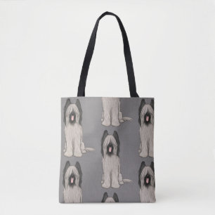 Cute Cartoon Briard Dog Pattern Tote Bag