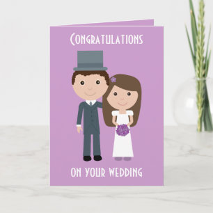 Cute cartoon Bride & Groom Wedding card
