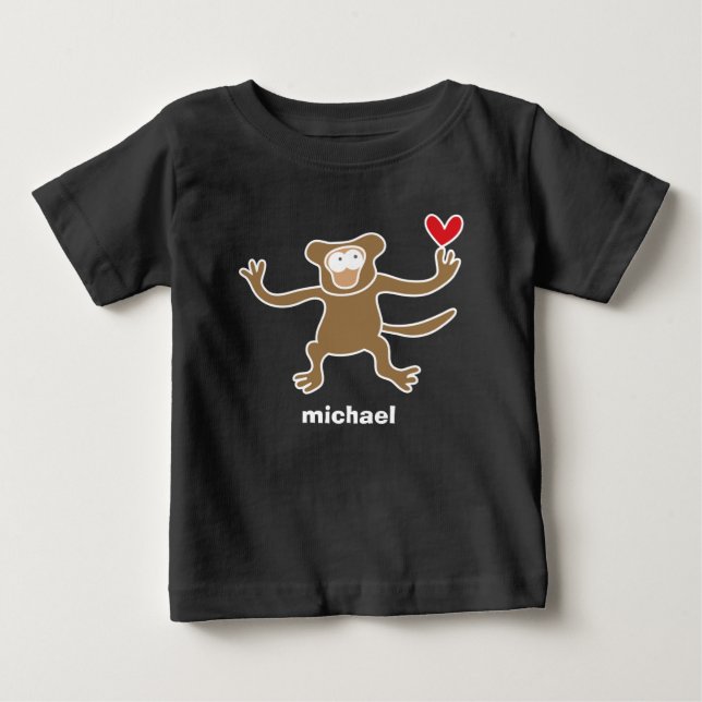 Cute Cartoon Brown Monkey Fun Kid's T-Shirt (Front)