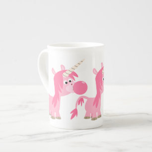 Cute Cartoon Bubble Gum Unicorn Bone China Mug