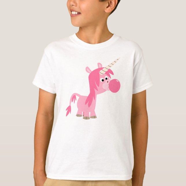 Cute Cartoon Bubble Gum Unicorn Children T-Shirt (Front)