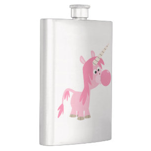 Cute Cartoon Bubble Gum Unicorn Classic Flask