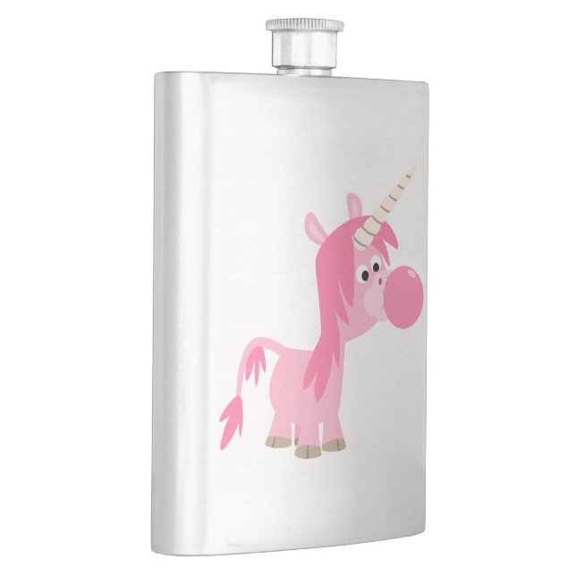 Cute Cartoon Bubble Gum Unicorn Classic Flask (Right)