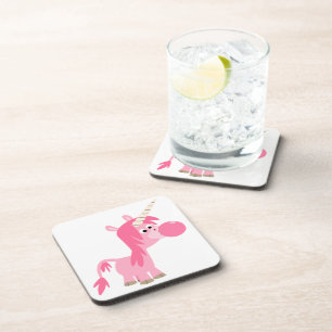 Cute Cartoon Bubble Gum Unicorn Coasters Set