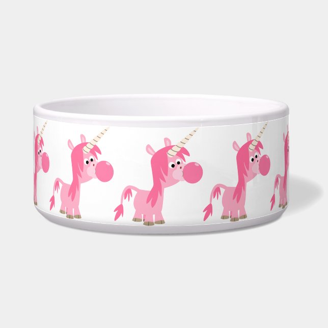 Cute Cartoon Bubble Gum Unicorn Pet Bowl (Left)