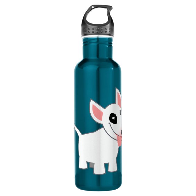 Cute Cartoon Bull Terrier 710 Ml Water Bottle (Front)