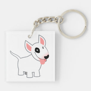 Cute Cartoon Bull Terrier Acrylic Keychain