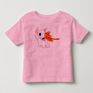Cute Cartoon Bull Terrier and Kitten Kids T-Shirt
