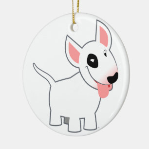 Cute Cartoon Bull Terrier Ceramic Tree Decoration