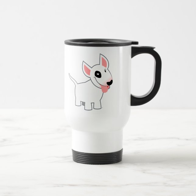 Cute Cartoon Bull Terrier Commuter Mug (Right)