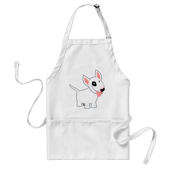 Cute Cartoon Bull Terrier Cooking Apron (Front)