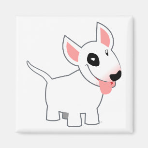 Cute Cartoon Bull Terrier Magnet