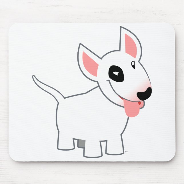 Cute Cartoon Bull Terrier Mousepad (Front)