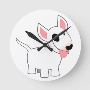 Cute Cartoon Bull Terrier Wall Clock