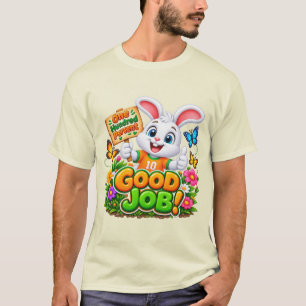 • Cute Cartoon Bunny Good Job Kids T-Shirt