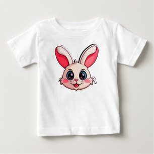 Cute Cartoon Bunny Head With Big Eyes Baby T-Shirt