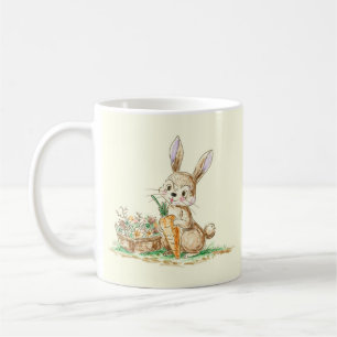 Cute Cartoon Bunny Rabbit Sketch Coffee Mug