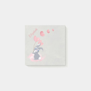 Cute Cartoon Bunny Valentine Post-It Notes