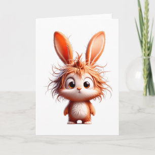 Cute Cartoon Bunny With Funny Expression Card