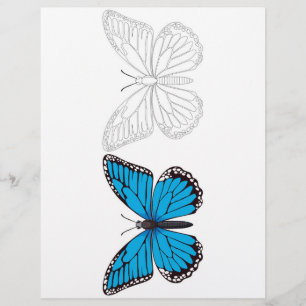 Cute Cartoon butterfly colouring page