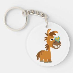 Cute Cartoon Butterfly Pony Acrylic Keychain