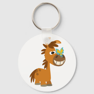 Cute Cartoon Butterfly Pony Keychain