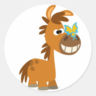 Cute Cartoon Butterfly Pony Sticker