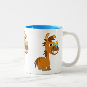 Cute Cartoon Butterfly Pony Two-Tone Coffee Mug