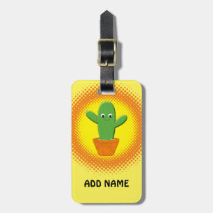 Cute Cartoon Cactus Luggage Tag