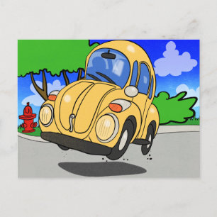 Cute Cartoon Car Postcard